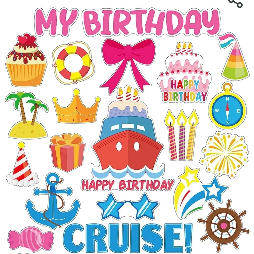 24 Birthday Magnets for Cruise